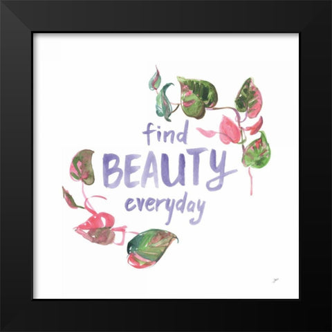 Growing Beauty I Black Modern Wood Framed Art Print by Panganiban, Karyn