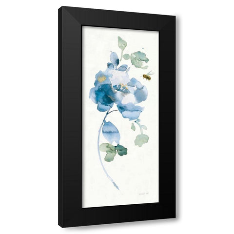 Blues of Summer III Gilded Panel Black Modern Wood Framed Art Print with Double Matting by Nai, Danhui