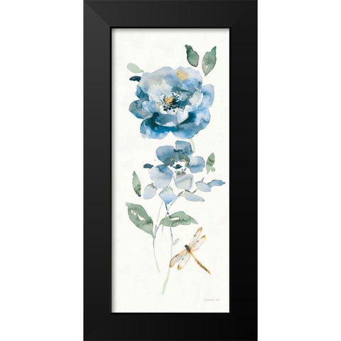 Blues of Summer IV Gilded Panel Black Modern Wood Framed Art Print by Nai, Danhui