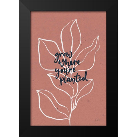 Balance II Leaves Black Modern Wood Framed Art Print by Thorns, Becky