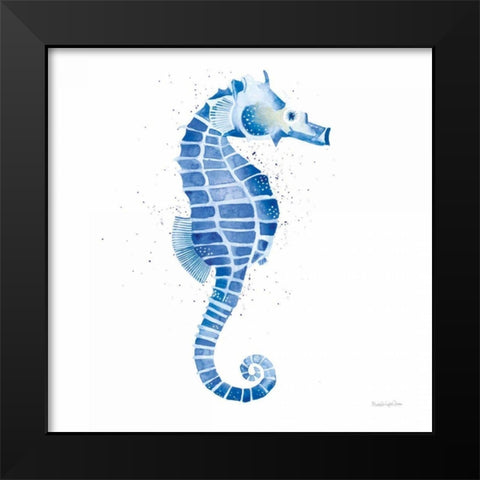 Seahorse Black Modern Wood Framed Art Print by Charro, Mercedes Lopez