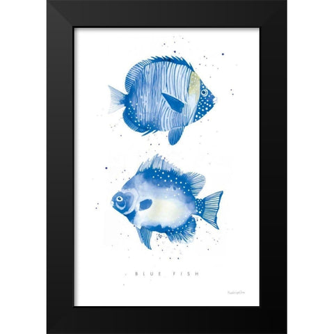 Tropical Fish Black Modern Wood Framed Art Print by Charro, Mercedes Lopez