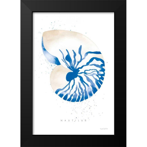 Nautilus Black Modern Wood Framed Art Print by Charro, Mercedes Lopez