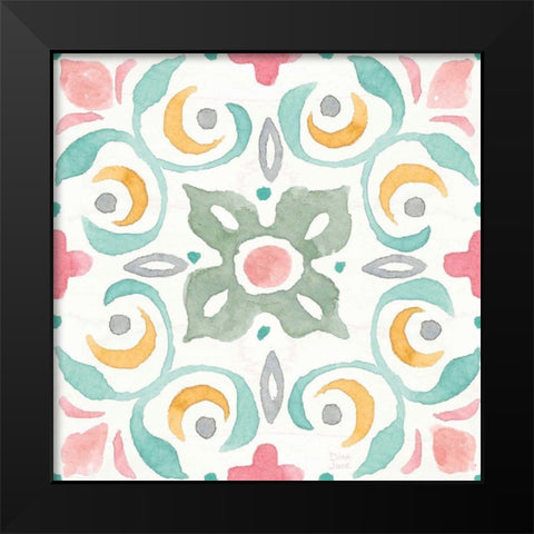 World Tour Pattern VIII Black Modern Wood Framed Art Print by June, Dina