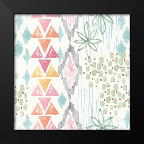 World Tour Pattern IXA Black Modern Wood Framed Art Print by June, Dina