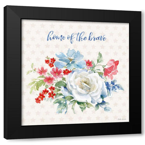 Americana Style III Black Modern Wood Framed Art Print with Double Matting by Grove, Beth