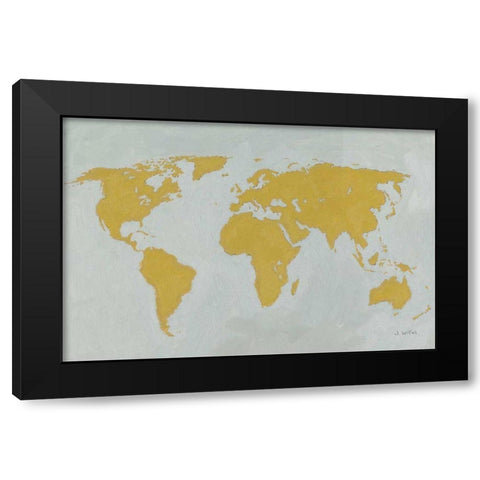 Golden World Black Modern Wood Framed Art Print with Double Matting by Paschke, Chris