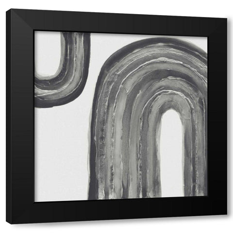 Gray Rainbow I Black Modern Wood Framed Art Print with Double Matting by Paschke, Chris