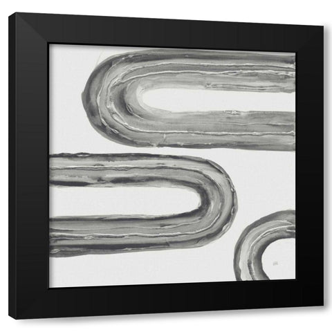 Gray Rainbow V Black Modern Wood Framed Art Print with Double Matting by Paschke, Chris