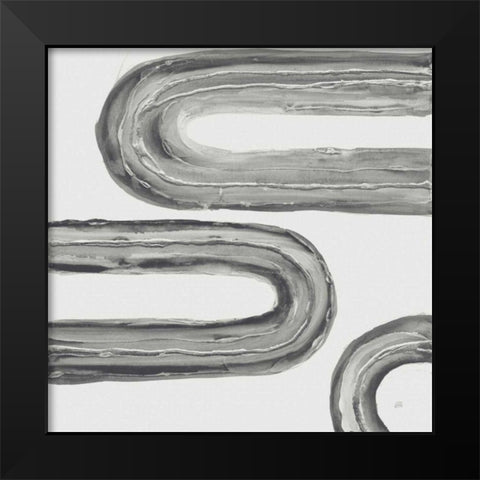 Gray Rainbow V Black Modern Wood Framed Art Print by Paschke, Chris