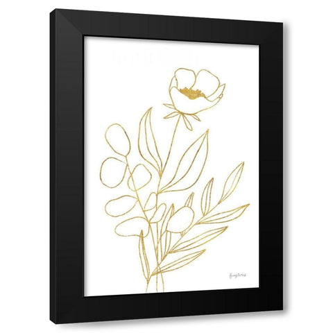 Rooted Florals IV Gold Black Modern Wood Framed Art Print with Double Matting by Thorns, Becky
