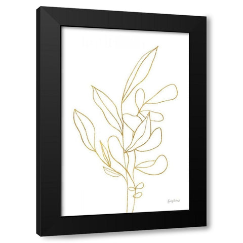 Rooted Florals V Gold Black Modern Wood Framed Art Print with Double Matting by Thorns, Becky