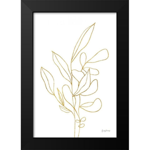 Rooted Florals V Gold Black Modern Wood Framed Art Print by Thorns, Becky