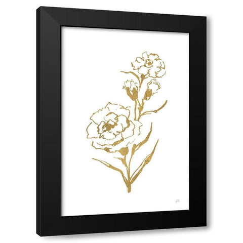 Gold Line Carnation III Black Modern Wood Framed Art Print by Paschke, Chris