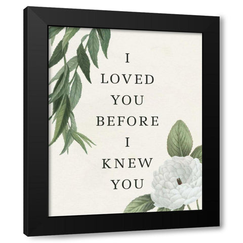 Victorian Garden Sentiment I Black Modern Wood Framed Art Print with Double Matting by Wild Apple Portfolio