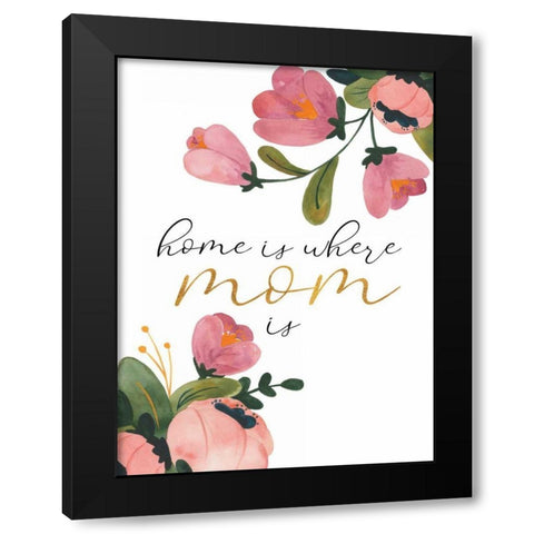 Romantic Floral III Sentiment Black Modern Wood Framed Art Print by Wild Apple Portfolio