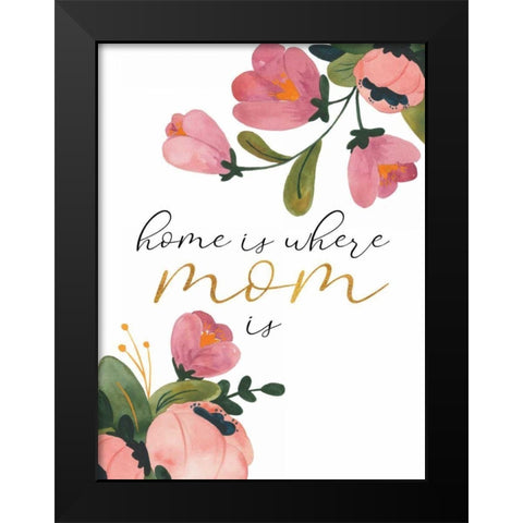 Romantic Floral III Sentiment Black Modern Wood Framed Art Print by Wild Apple Portfolio