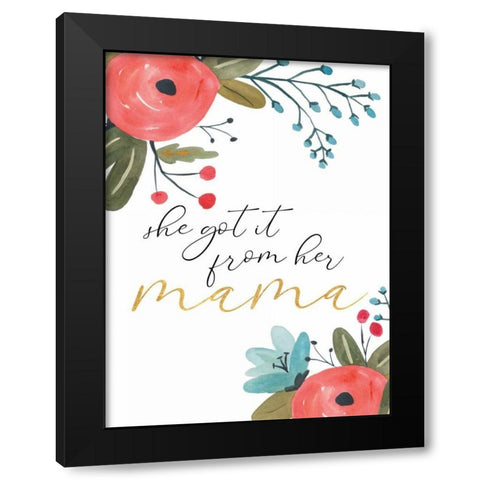 Romantic Floral VI Sentiment Black Modern Wood Framed Art Print with Double Matting by Wild Apple Portfolio