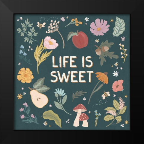 September Sweetness II Dark Black Modern Wood Framed Art Print by Marshall, Laura