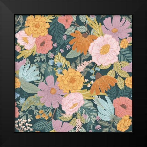 September Sweetness Pattern VIIB Black Modern Wood Framed Art Print by Marshall, Laura