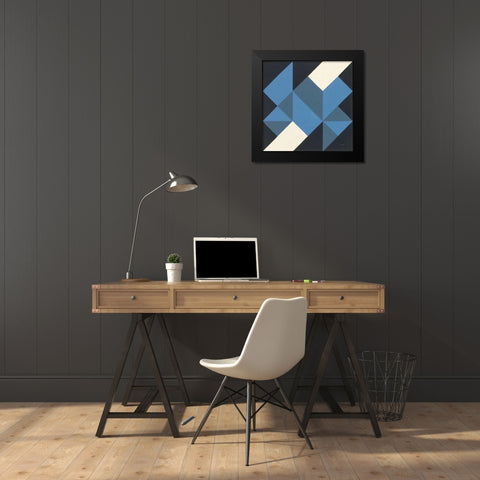 Triangles I Black Modern Wood Framed Art Print by Schick, Mike