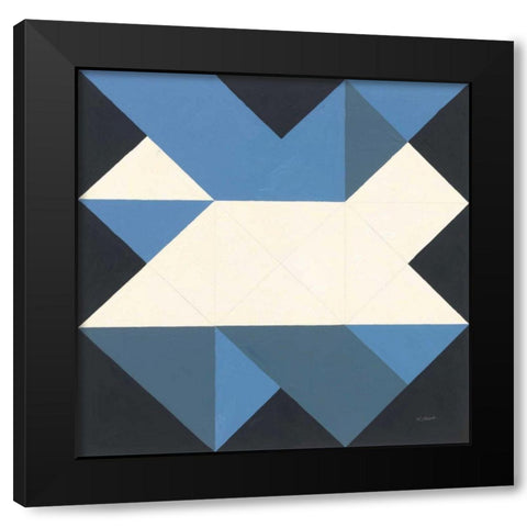 Triangles III Black Modern Wood Framed Art Print with Double Matting by Schick, Mike