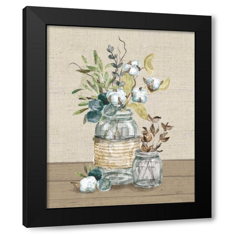 Cotton Bouquet III No Pattern Black Modern Wood Framed Art Print with Double Matting by Urban, Mary