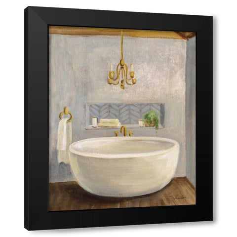 Attic Bathroom II Crop Black Modern Wood Framed Art Print with Double Matting by Vassileva, Silvia