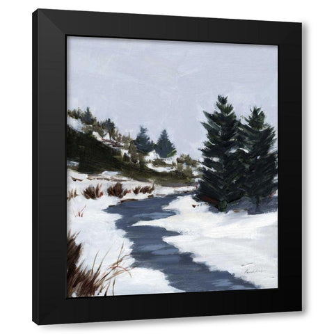 Winter Trails Black Modern Wood Framed Art Print with Double Matting by Munger, Pamela