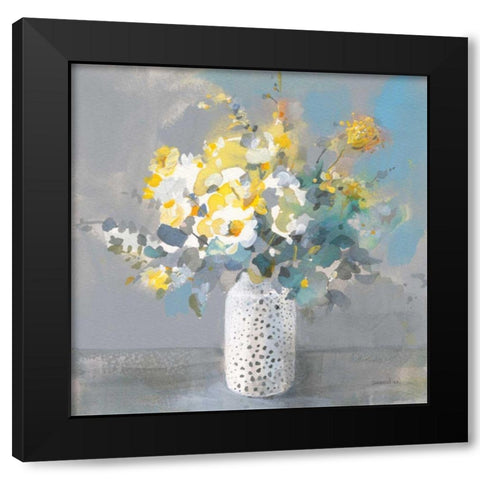 Touch of Spring I Black Modern Wood Framed Art Print with Double Matting by Nai, Danhui