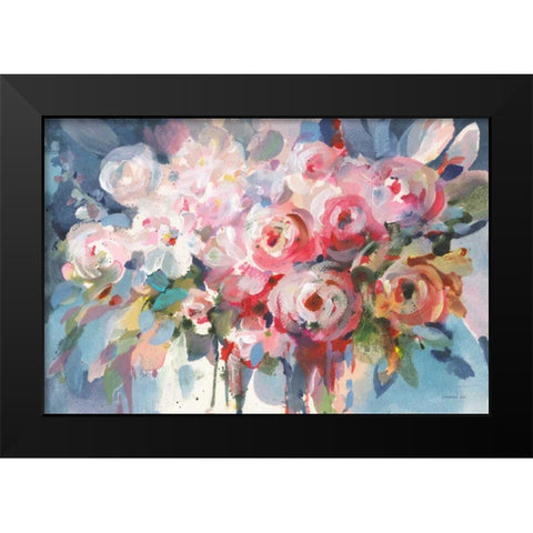 Fullness of Flowers Black Modern Wood Framed Art Print by Nai, Danhui