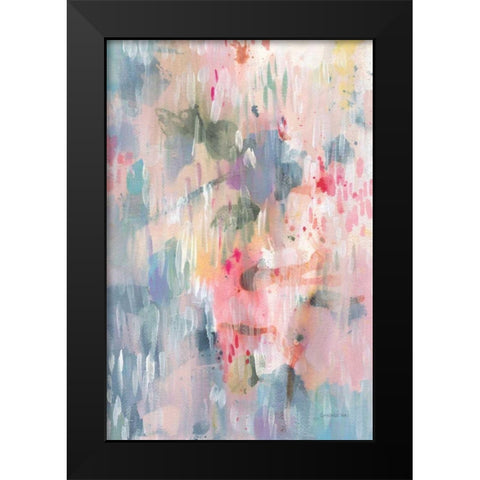 Soothing Abstract Black Modern Wood Framed Art Print by Nai, Danhui