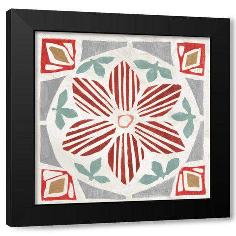 Woodcut Christmas IX Color Black Modern Wood Framed Art Print by Brissonnet, Daphne