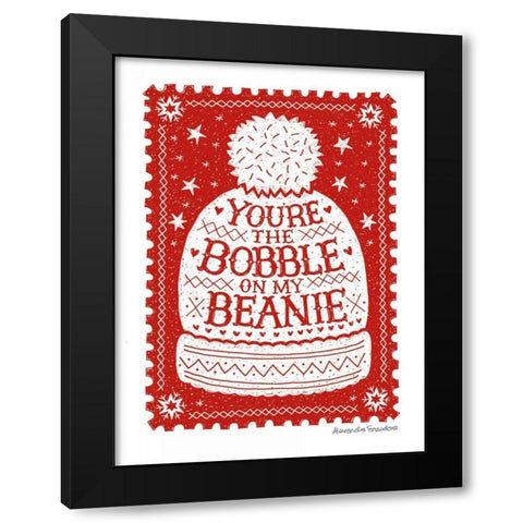 Bobble on My Beanie Black Modern Wood Framed Art Print with Double Matting by Snowdon, Alexandra