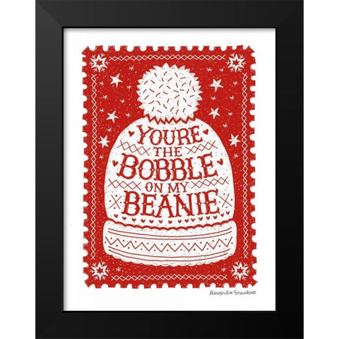 Bobble on My Beanie Black Modern Wood Framed Art Print by Snowdon, Alexandra