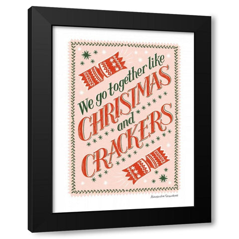 Christmas Crackers Black Modern Wood Framed Art Print with Double Matting by Snowdon, Alexandra