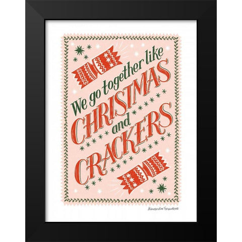 Christmas Crackers Black Modern Wood Framed Art Print by Snowdon, Alexandra