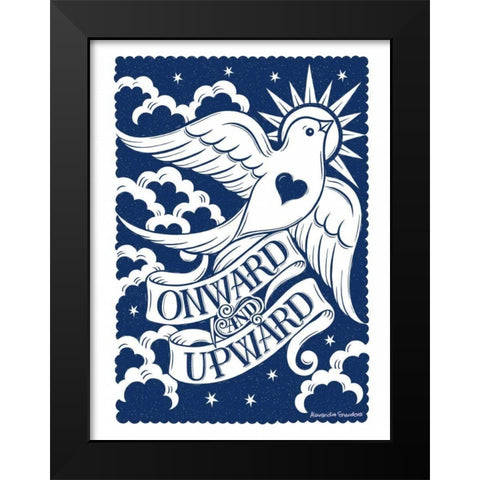 Onward Bird Black Modern Wood Framed Art Print by Snowdon, Alexandra