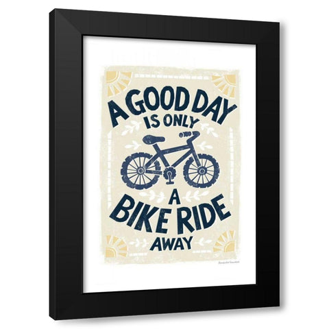 Good Day Bike Ride Black Modern Wood Framed Art Print with Double Matting by Snowdon, Alexandra