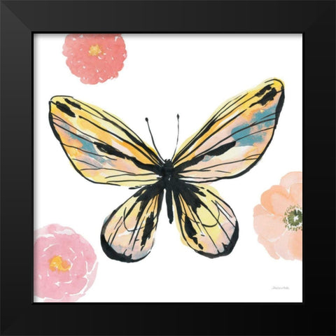 Beautiful Butterfly II Teal No Words Black Modern Wood Framed Art Print by Miller, Sara Zieve