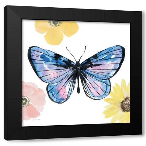 Beautiful Butterfly IV Lavender No Words Black Modern Wood Framed Art Print with Double Matting by Miller, Sara Zieve