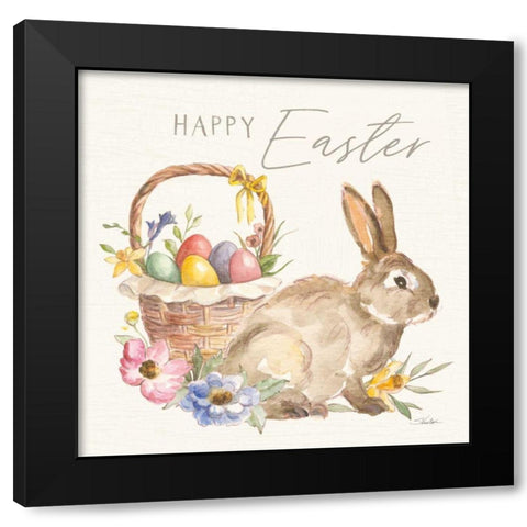 Happy Easter VII Black Modern Wood Framed Art Print by Vassileva, Silvia