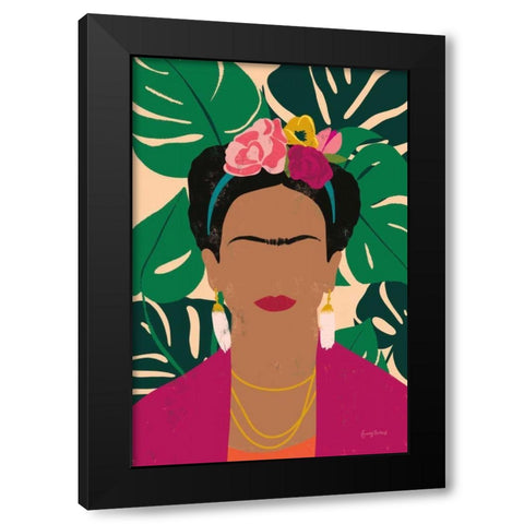 Frida Kahlo I Palms Black Modern Wood Framed Art Print by Thorns, Becky