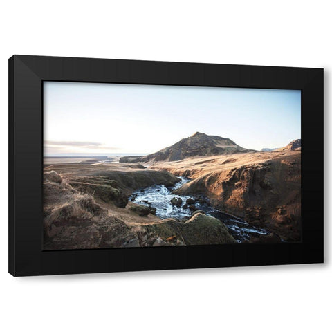 Above Skogafoss Black Modern Wood Framed Art Print with Double Matting by Marshall, Laura