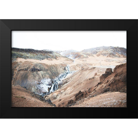 Reykjadalur Hot River Black Modern Wood Framed Art Print by Marshall, Laura
