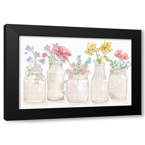 Peaceful Petals I Black Modern Wood Framed Art Print with Double Matting by Grove, Beth
