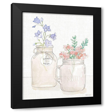 Peaceful Petals II Black Modern Wood Framed Art Print with Double Matting by Grove, Beth