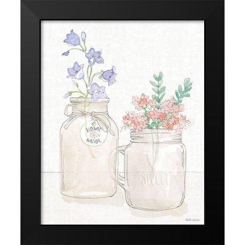 Peaceful Petals II Black Modern Wood Framed Art Print by Grove, Beth