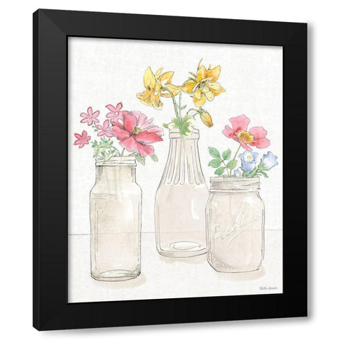 Peaceful Petals III Black Modern Wood Framed Art Print with Double Matting by Grove, Beth