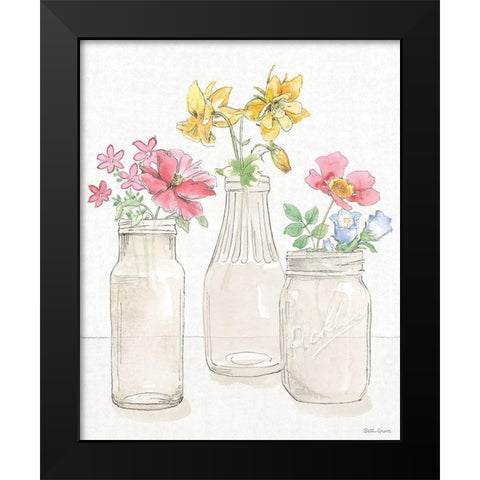 Peaceful Petals III Black Modern Wood Framed Art Print by Grove, Beth